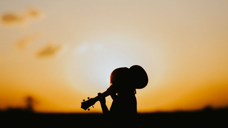 silhouette, dark, guitarist, guitar, musician, 4k