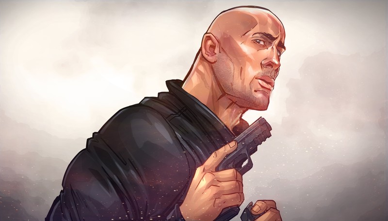 dwayne johnson, hd, artwork, artist, digital art, deviantart, 4k
