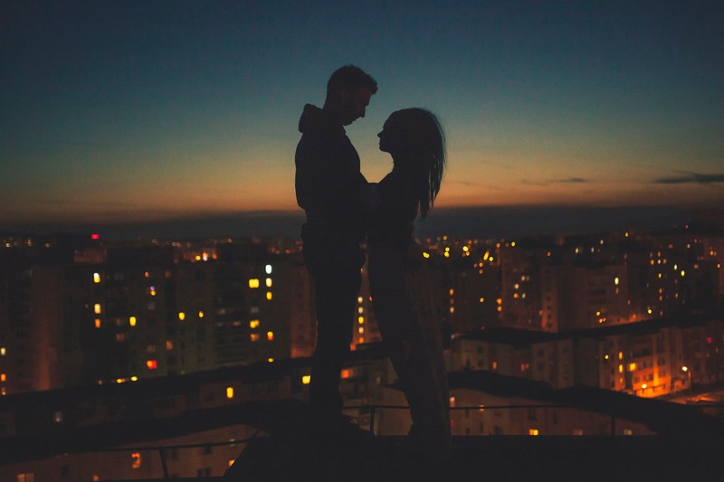 couple, love, silhouette, city, photography, hd, 4k, 5k