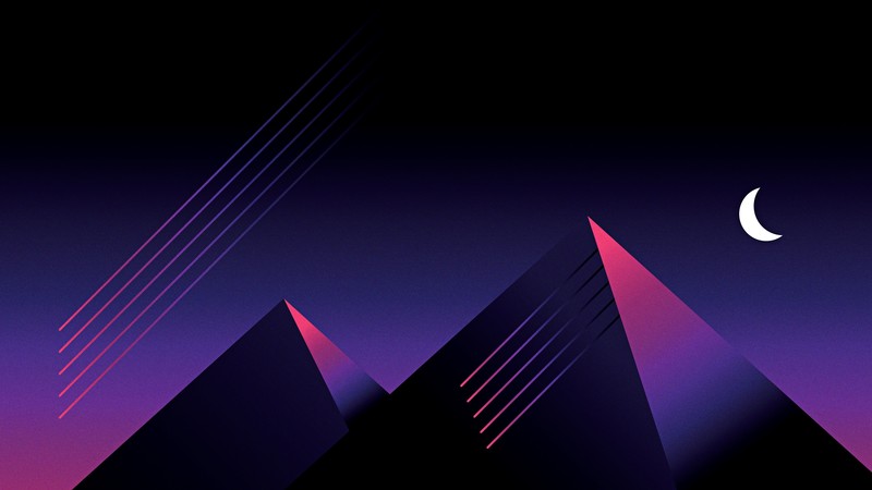 retrowave, mountains, night, artist, artwork, digital art, hd, 4k