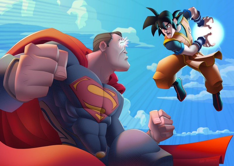 superman, goku, hd, superheroes, deviantart, artwork