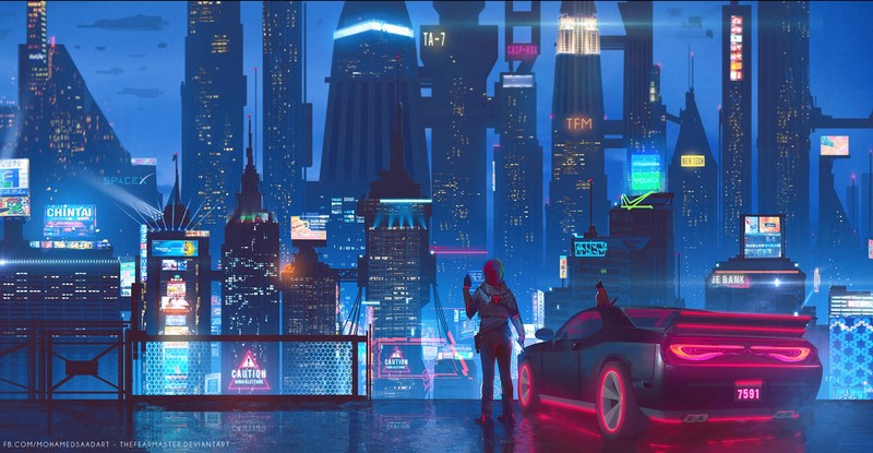 cyberpunk, city, artist, artwork, digital art, hd, deviantart