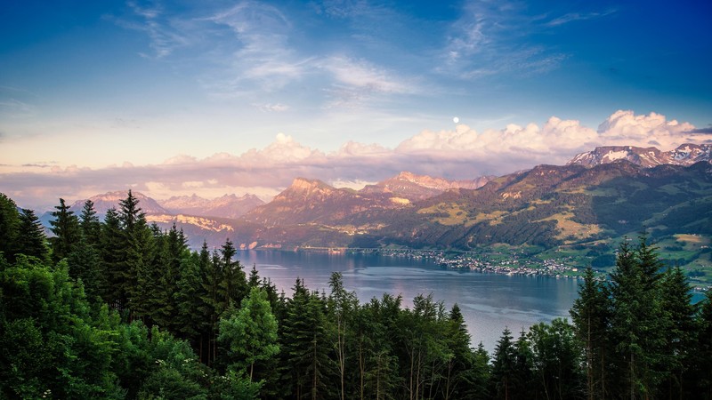 lake, nature, hd, 4k, mountains
