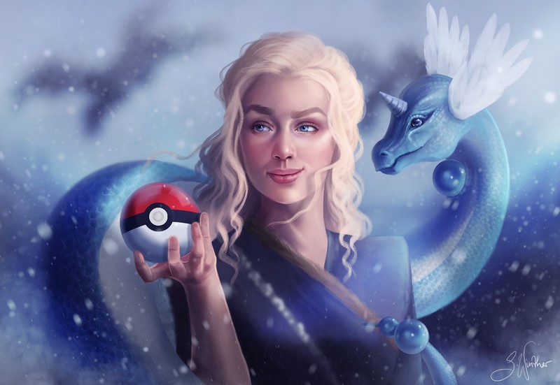daenerys targaryen, pokeball, artist, artwork, digital art, hd, game of thrones, deviantart