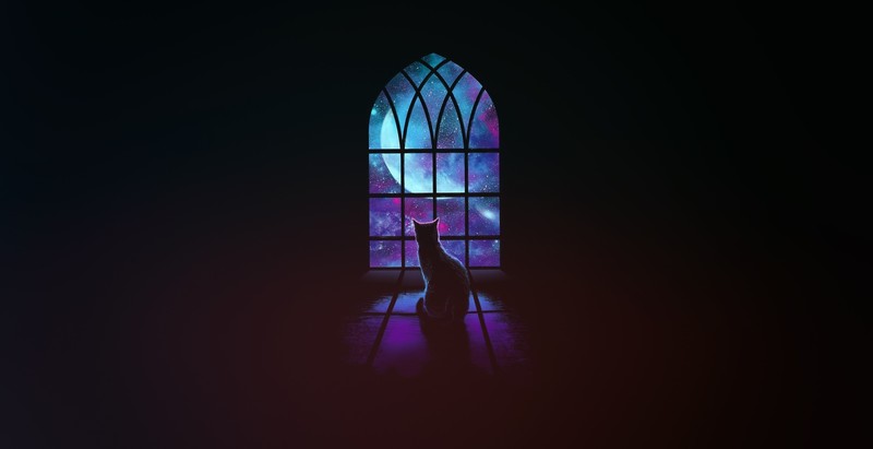 cat, artist, artwork, digital art, hd, minimalism, minimalist