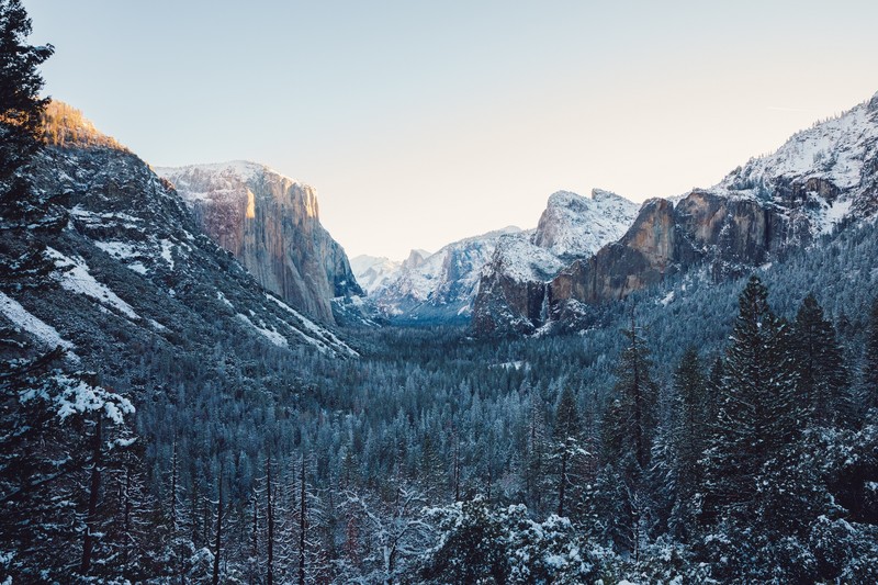 yosemite, winter, nature, hd, 4k
