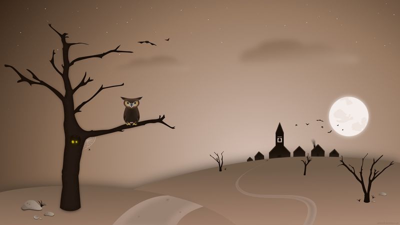 owl, tree, bird, night, art, 4k