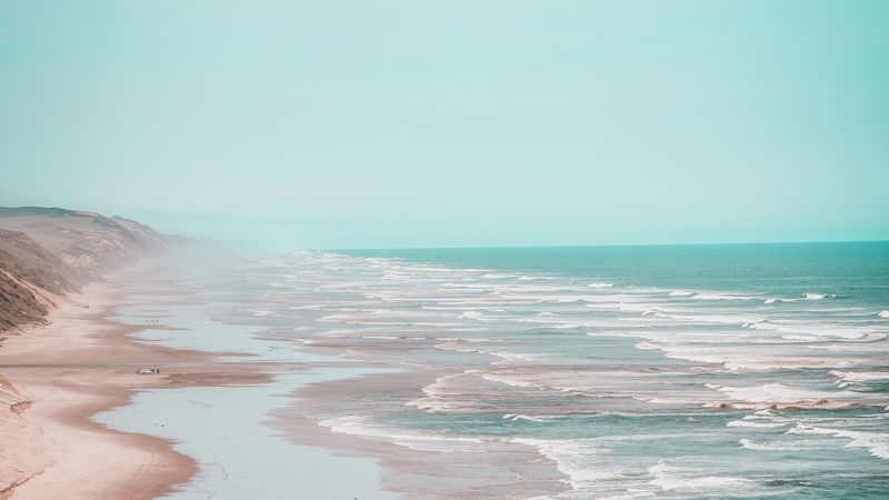 beach, coast, waves, water, sand, 4k