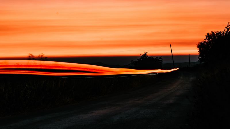 dusk, dark, light, blur, long exposure, 4k