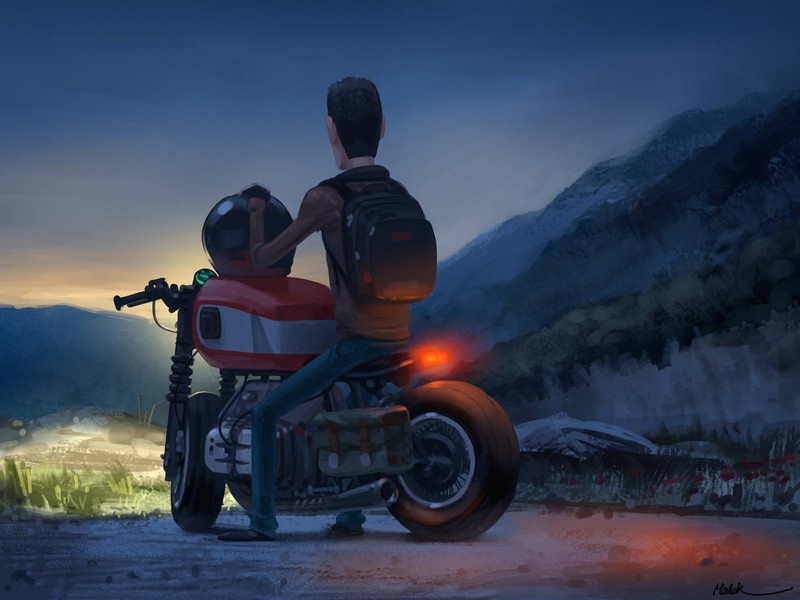 biker, artist, artwork, hd, digital art, artstation