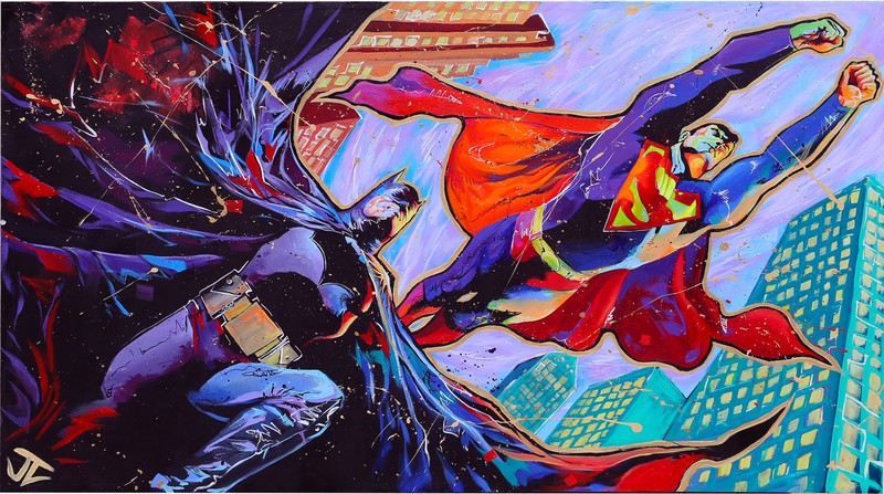batman, superman, superheroes, artist, artwork, digital art, hd, 4k, 5k, 8k, glitch