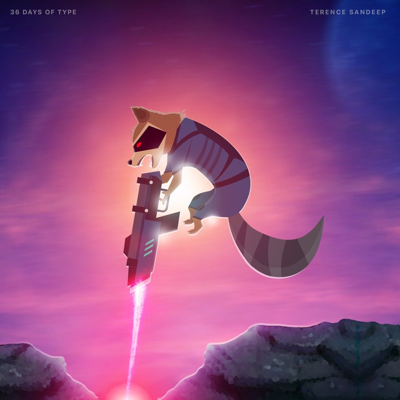 rocket raccoon, digital art, hd, artist, behance, artwork