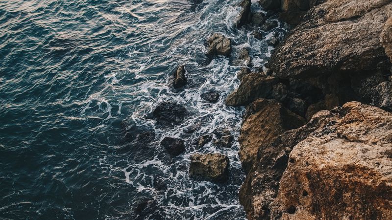 sea, rocks, stones, water, coast, 4k