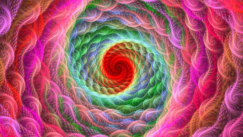 spiral, bright, colorful, swirling, fractal, 4k