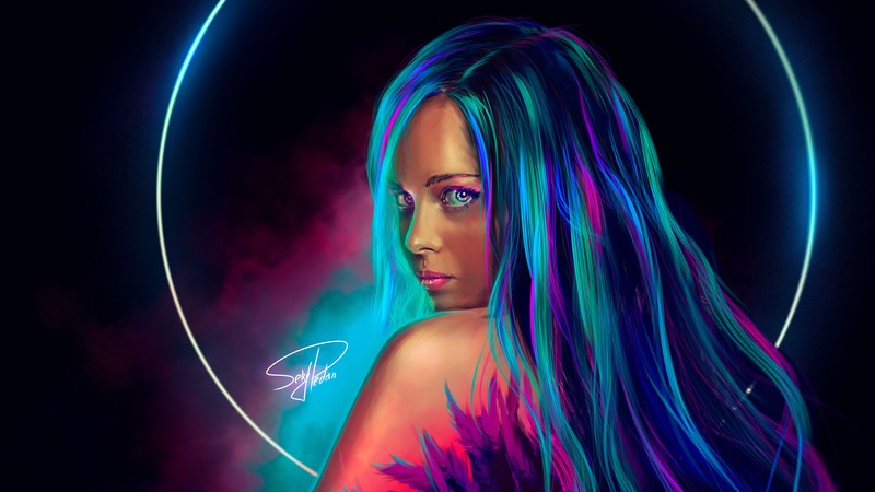 neon, digital art, artist, artwork, hd, 4k, behance
