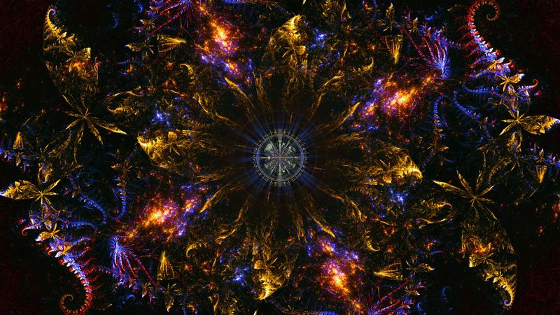 fractal, abstraction, colorful, circle, pattern, 4k