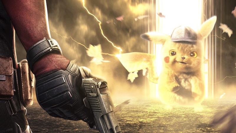 deadpool, pikachu, hd, 4k, reddit, superheroes, artwork, digital art