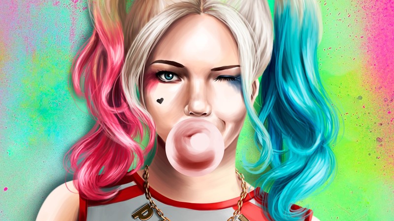 harley quinn, artwork, hd, artist, digital art, superheroes, behance
