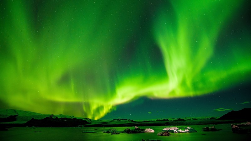 northern lights, aurora, nature, hd, 4k, green