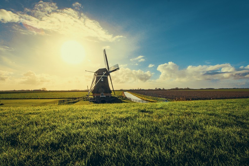 windmill, nature, sunset, hd, 4k, 5k