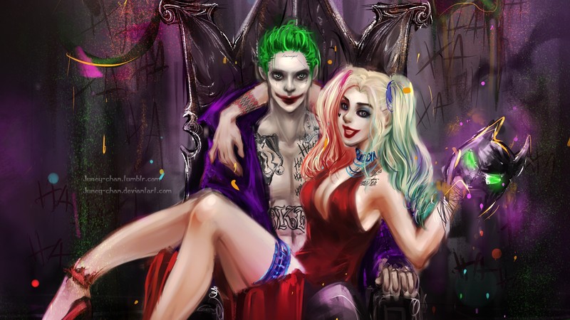 joker, harley quinn, hd, superheroes, digital art, artwork, deviantart
