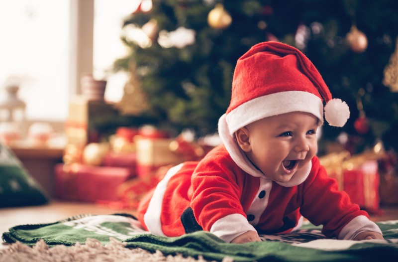 baby, cute, christmas, celebrations, santa claus, hd, 4k, 5k