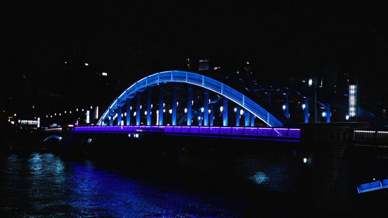 bridge, backlight, night, dark, architecture, 4k