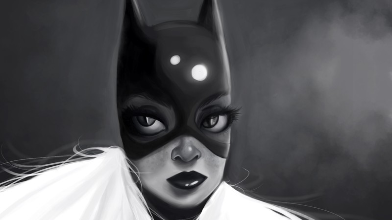 batgirl, superheroes, artist, artwork, digital art, hd, 4k, 5k, monochrome, black and white