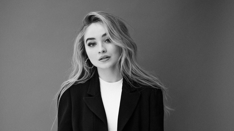 sabrina carpenter, celebrities, girls, music, singer, hd, 4k, monochrome, black and white