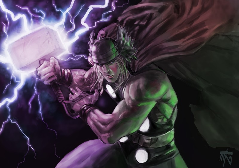 thor, hd, 4k, artwork, art, digital art, superheroes, deviantart