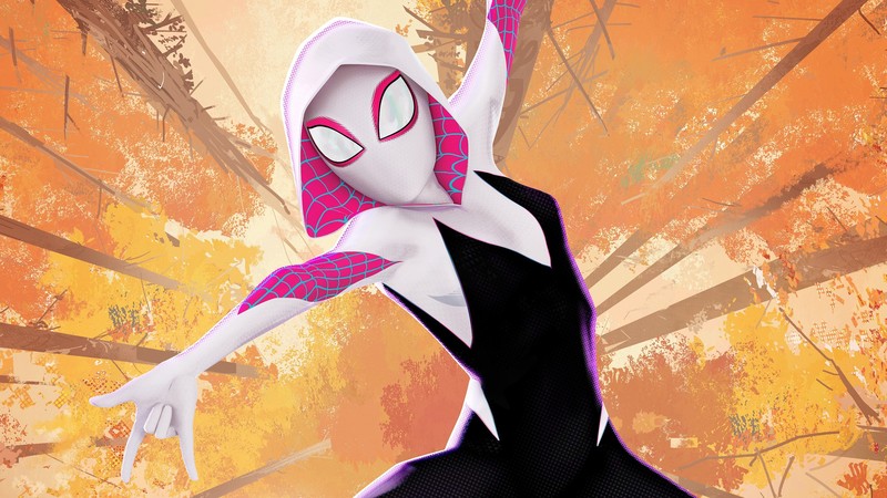gwen, gwen stacy, hd, spiderman into the spider verse, movies, 2018 movies, animated movies