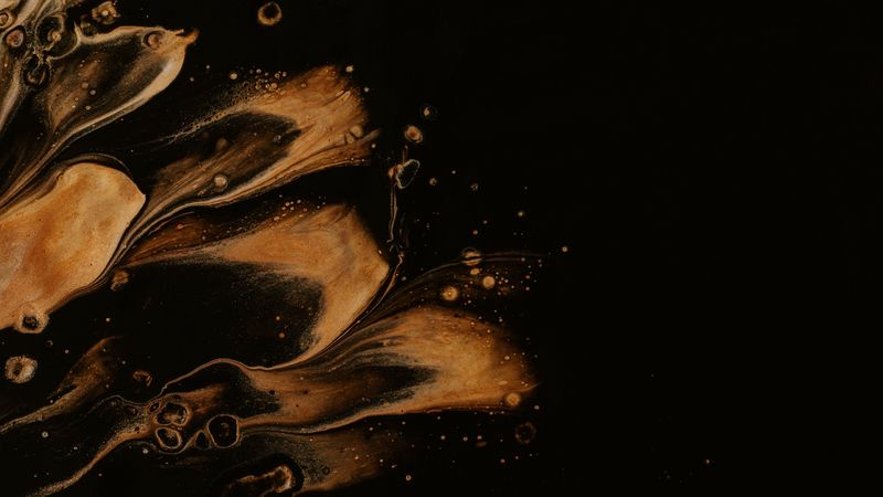 paint, stains, liquid, black, fluid art, 4k