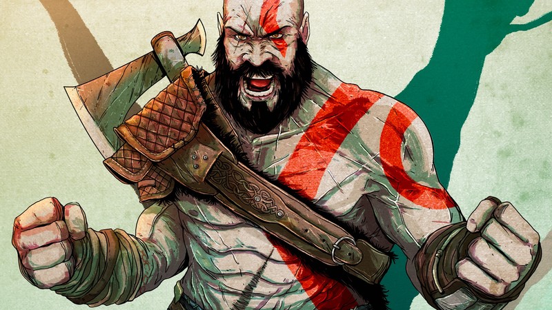 kratos, god of war 4, games, hd, artwork, artist, digital art, behance