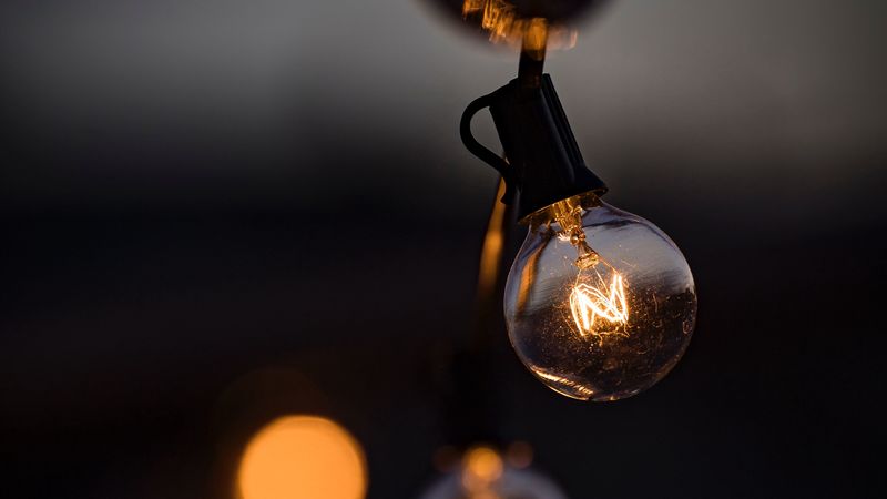 light bulb, garland, light, blur, 4k
