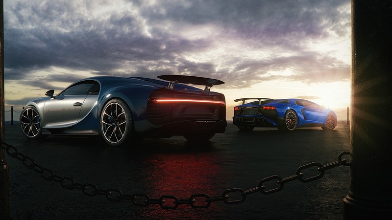 lamborghini huracan, lamborghini, bugatti chiron, hd, behance, cars
