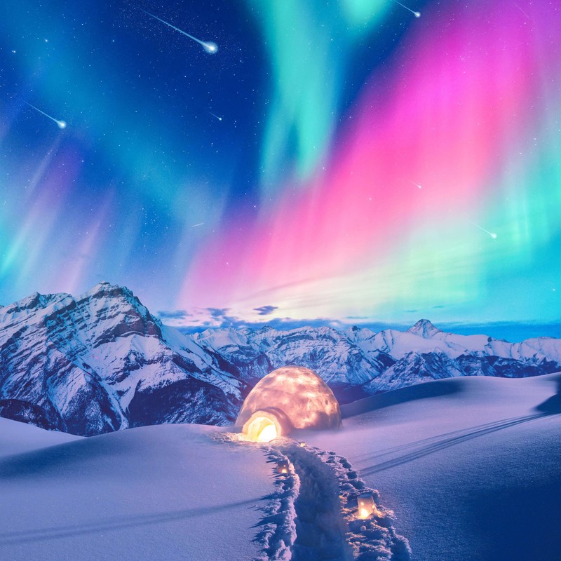 aurora, northern lights, snow, winter, nature, hd, 4k
