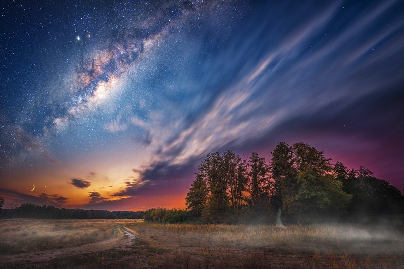 milky way, space, digital universe, stars, hd, night, nature