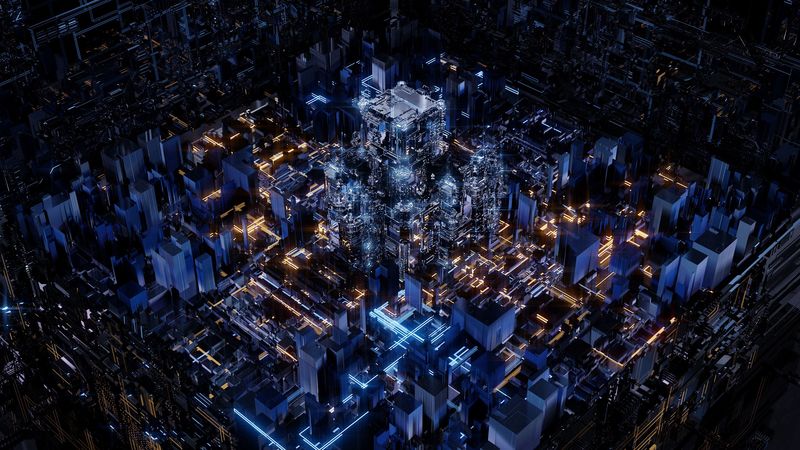 structure, model, 3d, volume, glow, 4k