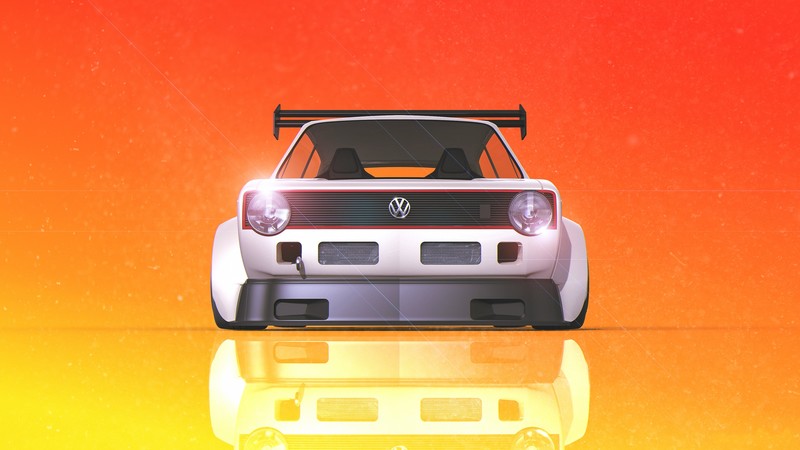 volkswagen, volkswagen gti, cars, digital art, hd, 4k, artist, artwork