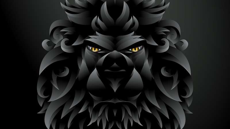 lion, illustration, artist, artwork, digital art, hd, behance, dark, black