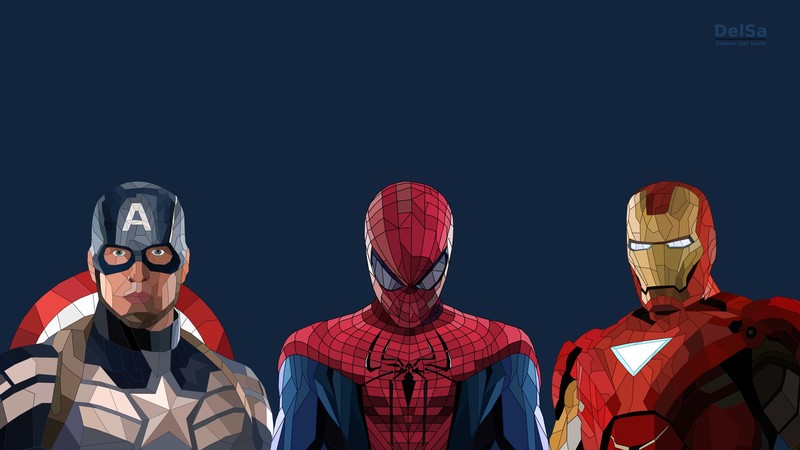 spiderman, iron man, captain america, hd, 4k, artwork, behance, superheroes