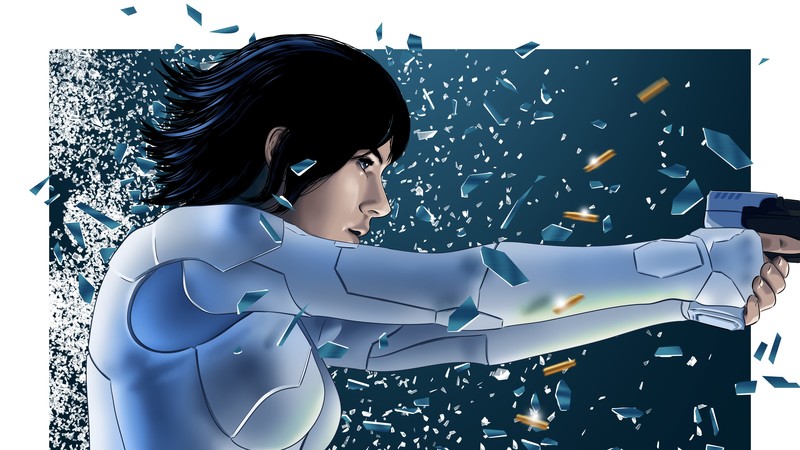 ghost in the shell, scarlett johansson, hd, digital art, behance