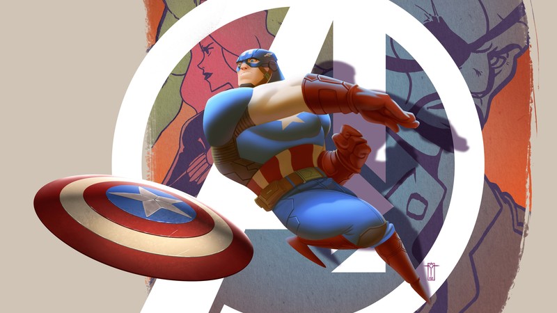 captain america, illustration, superheroes, artist, artwork, digital art, hd, 4k, behance