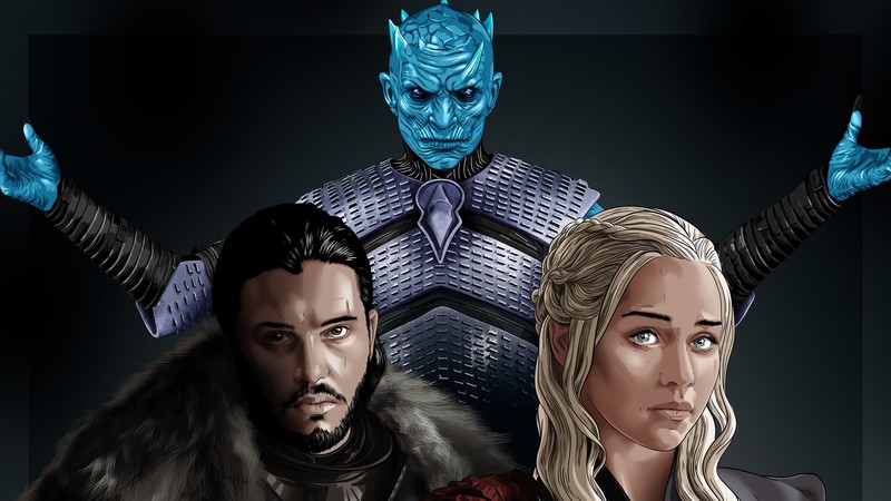 game of thrones, jon snow, night king, hd, 4k, behance, artist, artwork, digital art