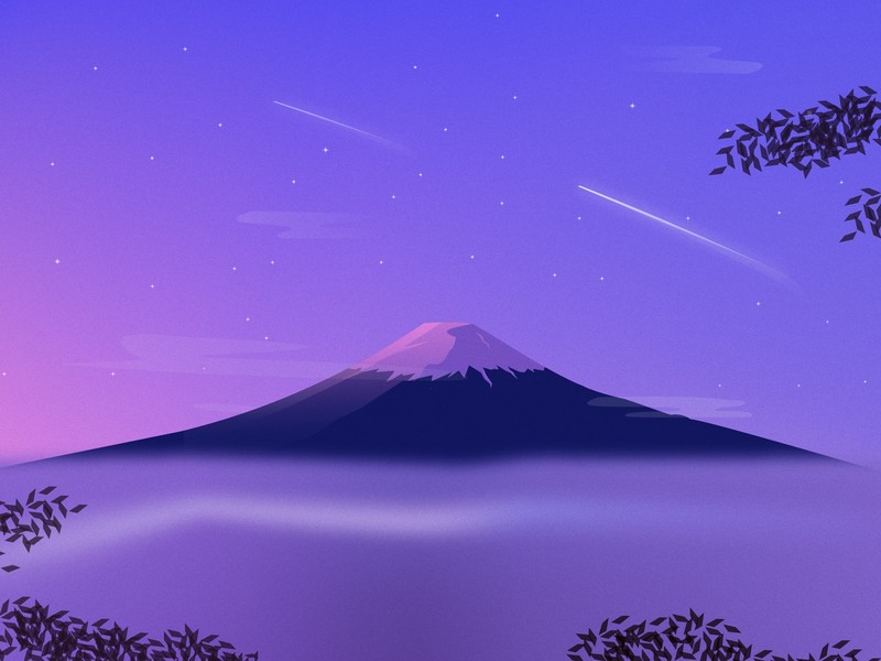 mount fuji, mountains, artist, artwork, digital art, hd, minimalism, minimalist, dribbble, illustration