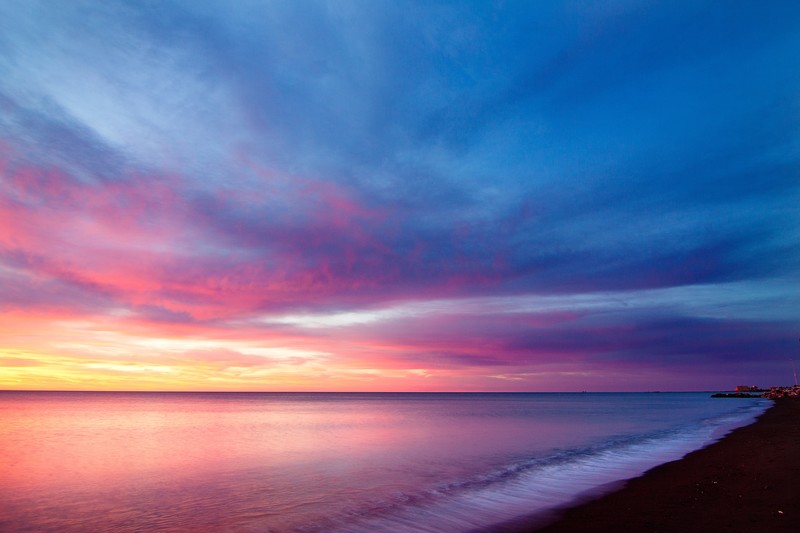 sea, purple, sky, nature, hd, 4k, 5k