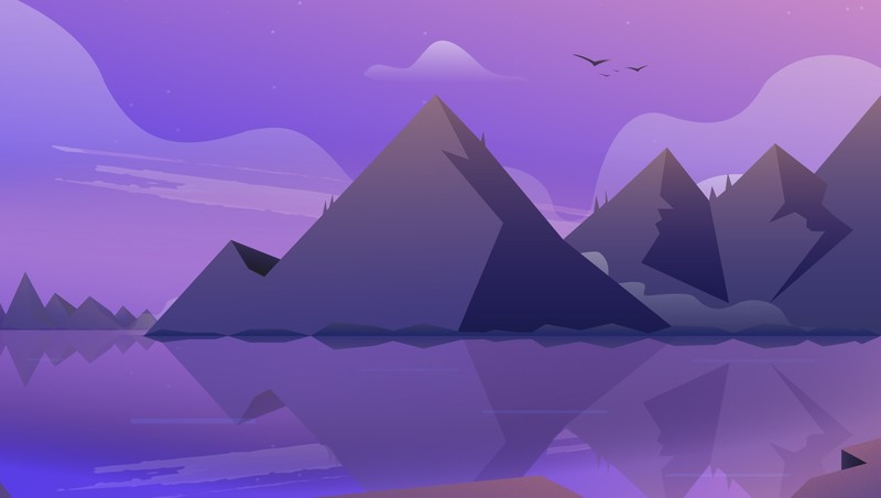 mountain, landscape, illustration, artist, artwork, digital art, hd, minimalism, minimalist, dribbble
