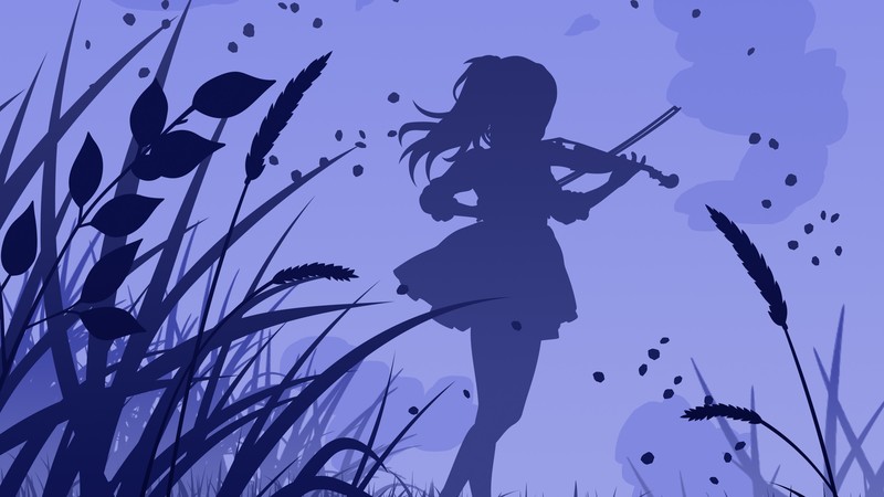 your lie in april, anime, artwork, artist, digital art, hd, anime girl, violin, deviantart