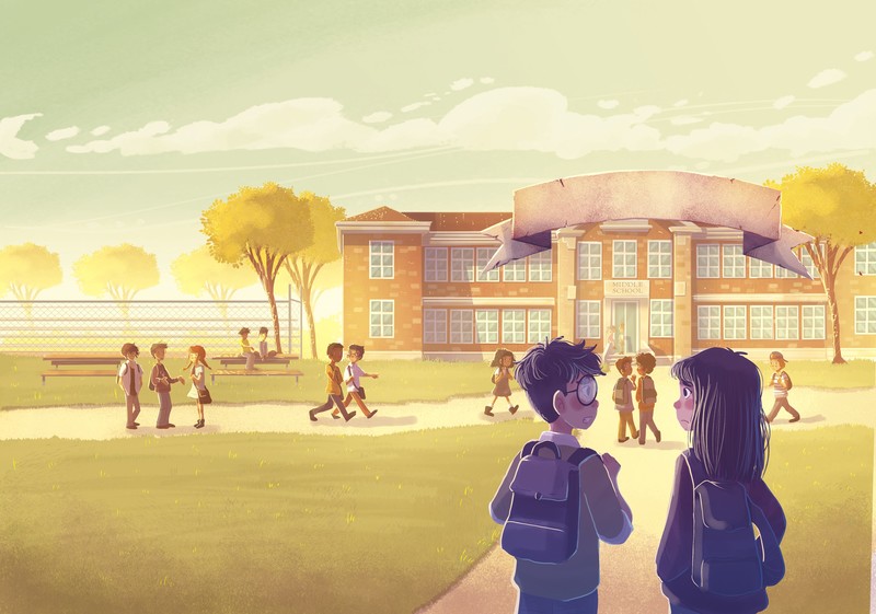 school, illustration, artist, artwork, digital art, hd, behance, 4k