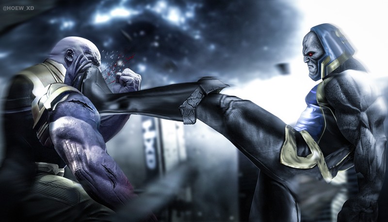 darkseid, thanos, hd, 4k, superheroes, supervillain, deviantart, artwork, digital art